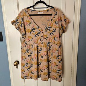 Natural by Known Supply Flower Indian Shirt Dress - Size L